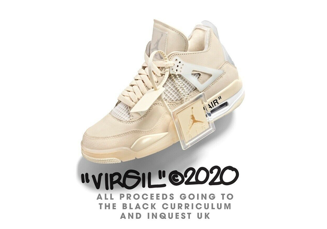 Virgil Abloh Auctioning Signed, Unreleased OFF-WHITE Jordan 4s for Black  Lives Matter Charity