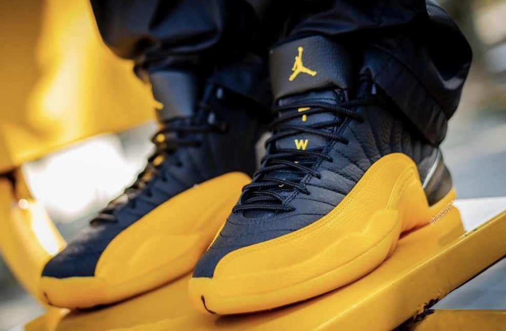 university gold 12s on feet