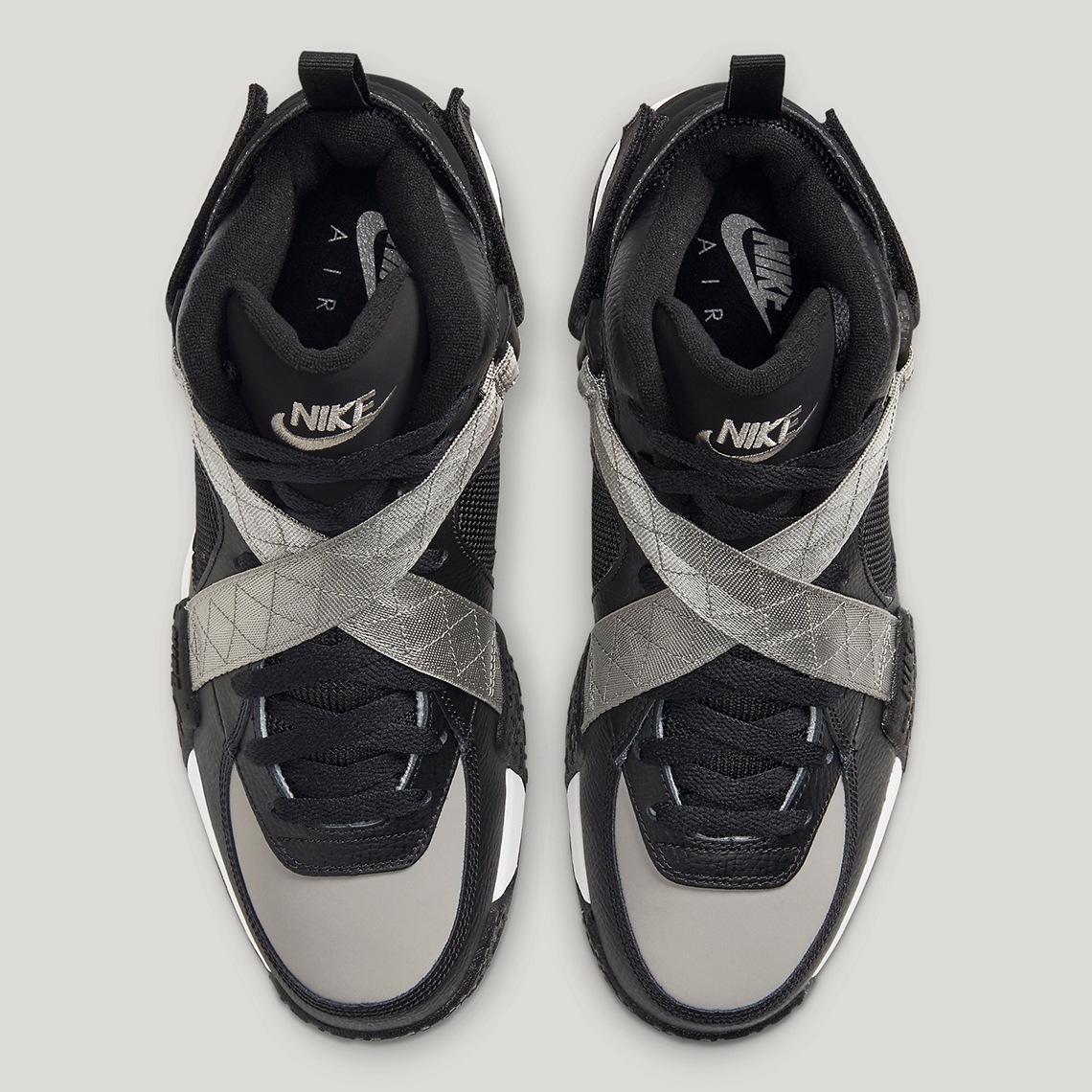 Nike, Shoes, Nike Air Raid Og Blackgrey Fall 220 Hightop Crisscross  Velcro Straps Vintage