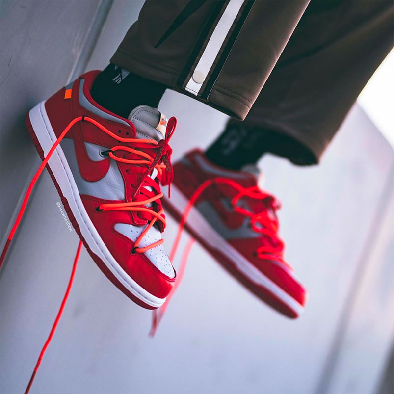 off white nike dunk university red