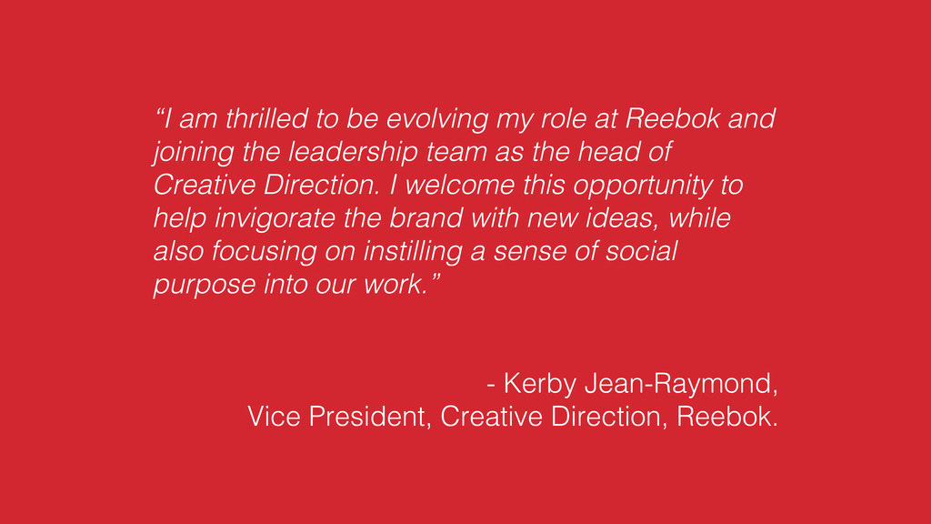 Reebok names fashion designer Kerby Jean-Raymond VP of creative