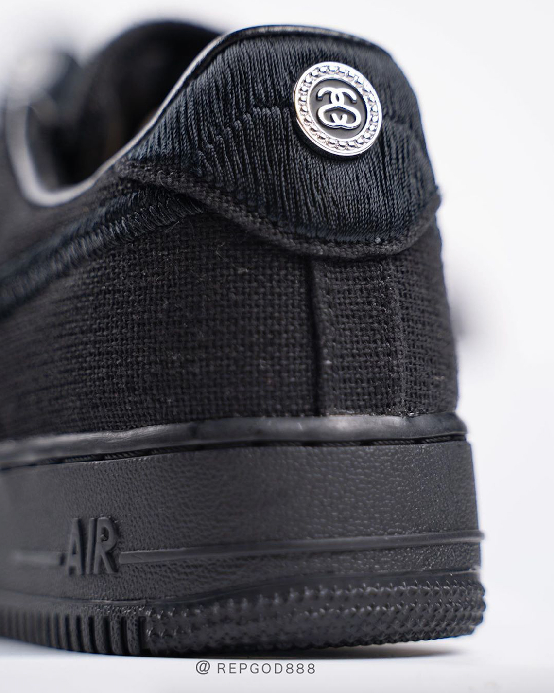 stussy triple black air force 1