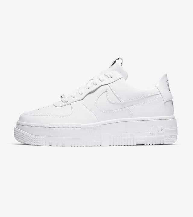 nike air force 1 pixel sneakers in triple white