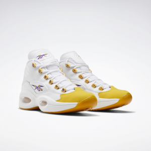 reebok question mid yellow toe on feet