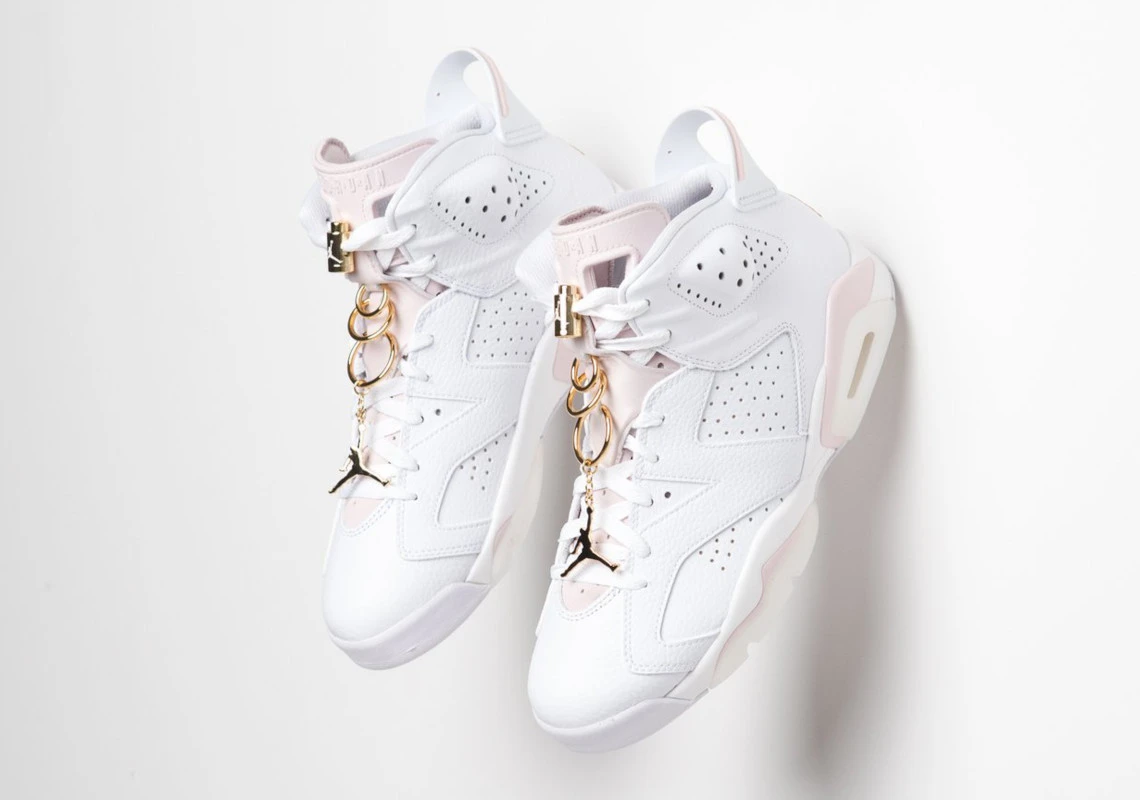 women air jordan 6 gold hoops