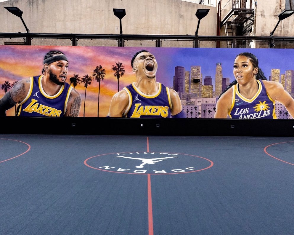 Russell Westbrook, Carmelo Anthony, Tea Cooper Shine in Jumpman LA Mural