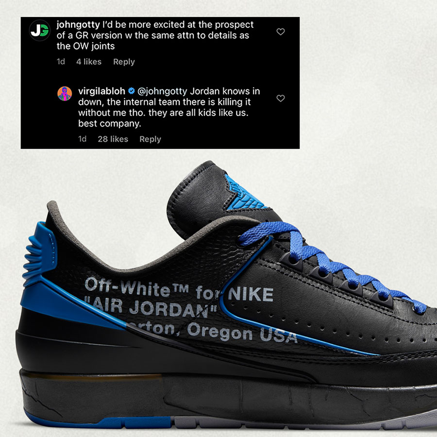 Virgil Abloh Explains OFF WHITE x Air Jordan 2 Low Design SoleSavy