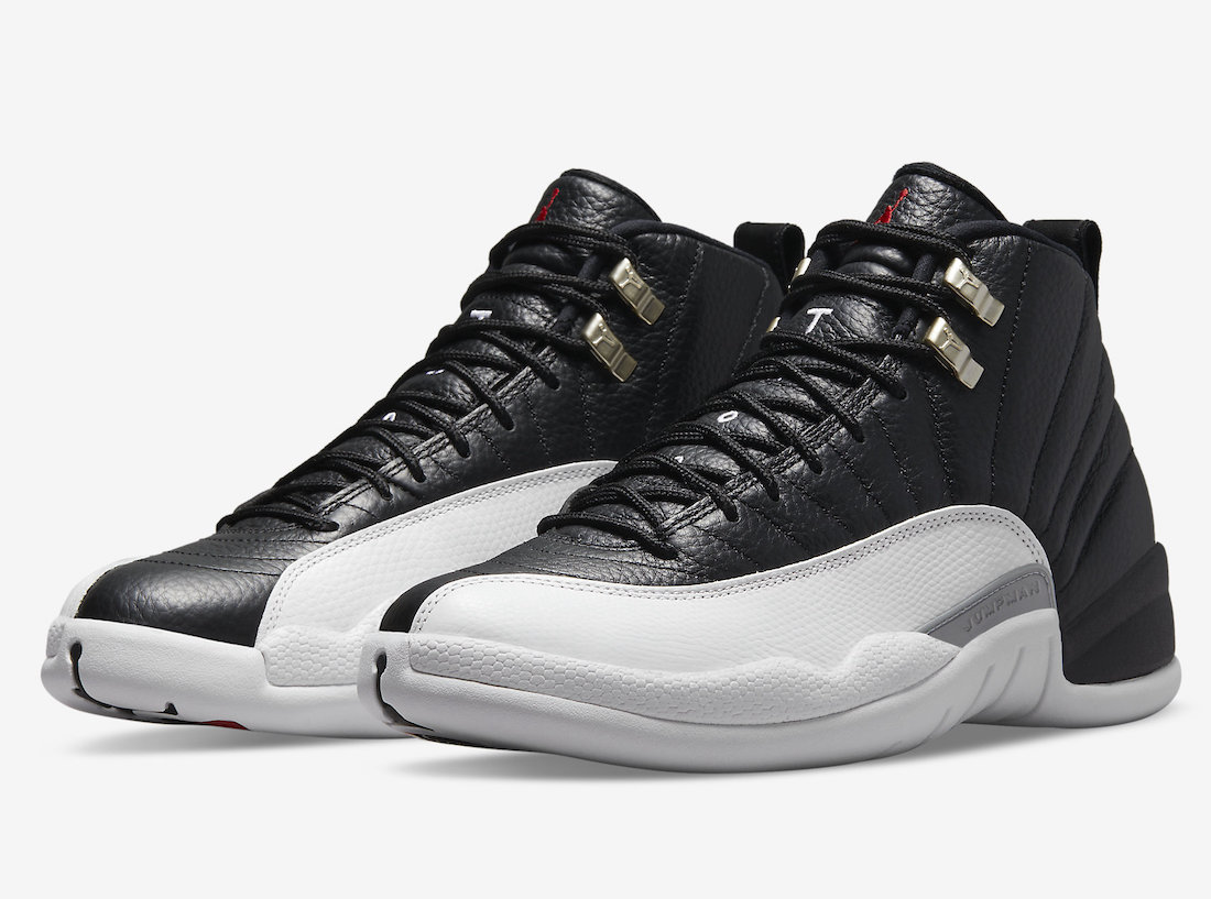 grey black and white jordan 12