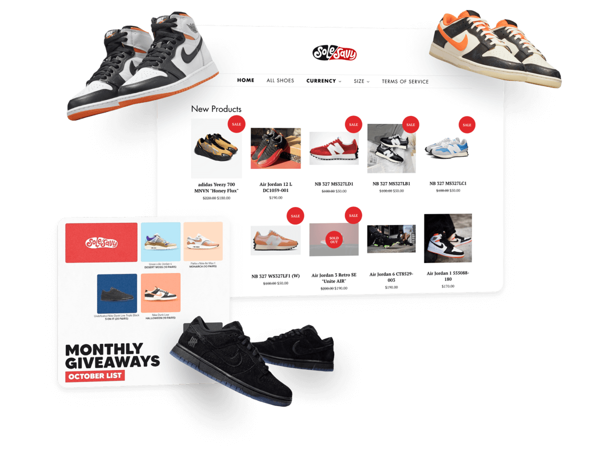 Sneaker store trading website