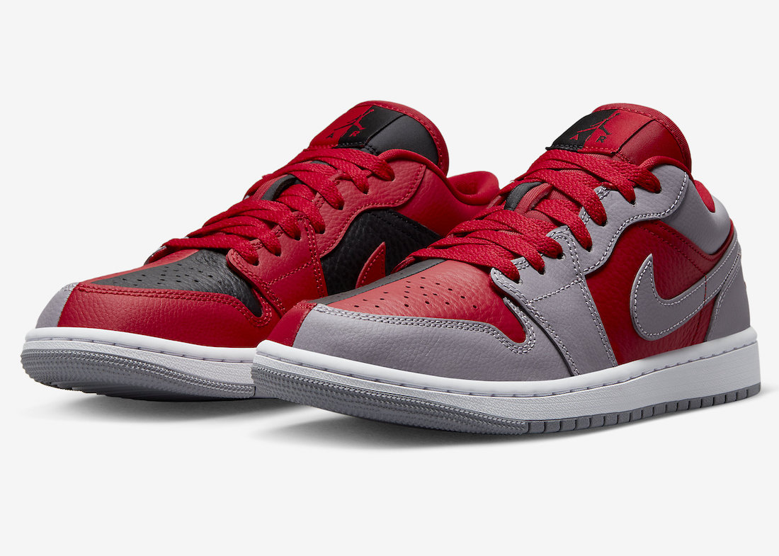 Air Jordan 1 Low SE 'Split' Combines Bred with Gray and Red | SoleSavy