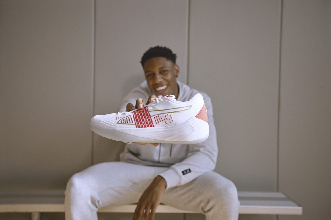 RJ Barrett New York Knicks Autographed Puma Clyde Hardwood White